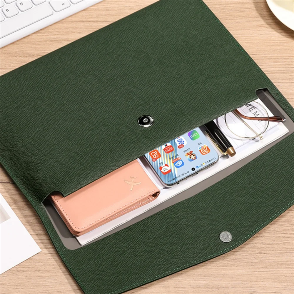 

Leather Document Bag A4 Envelope Document Holder Quality A4 Document Pouch Femme Document Office School Organizer File Bag