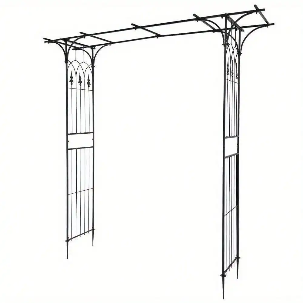 Metal Garden Archway Arch Plant Iron Frame Arbor Yard Decor Wedding Patio 80