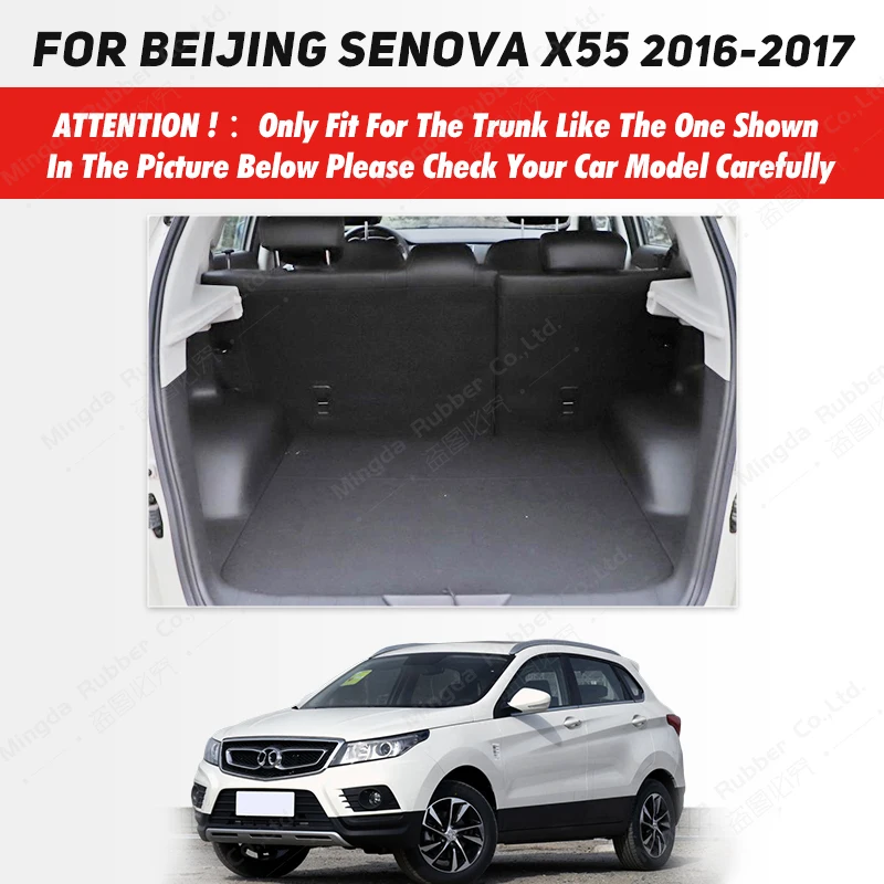 Auto Full Coverage Trunk Mat For Beijing Senova X55 2016 2017 Car Boot Cover Pad Cargo Liner Interior Protector Accessories