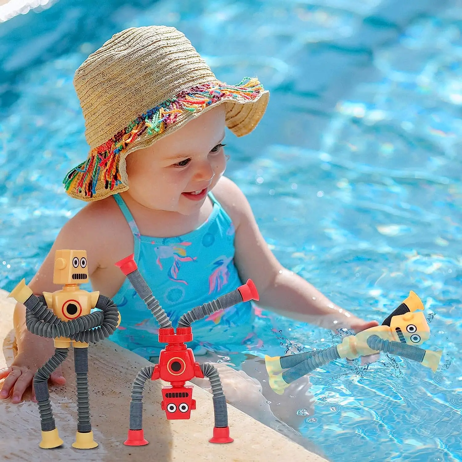 4 قطعة ألعاب السفر الحسية الروبوتية للأطفال الصغار طفل صبي سنة من العمر 3 4 5 6 7 8 9 ، أنشطة الطائرة شفط التوحد أنبوب البوب