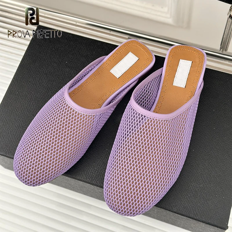 Leisure Retro Mesh Flat Bottom Half Slippers Various Colors Designer New Summer Lazy Mules Daily Walking Summer Beach Slides