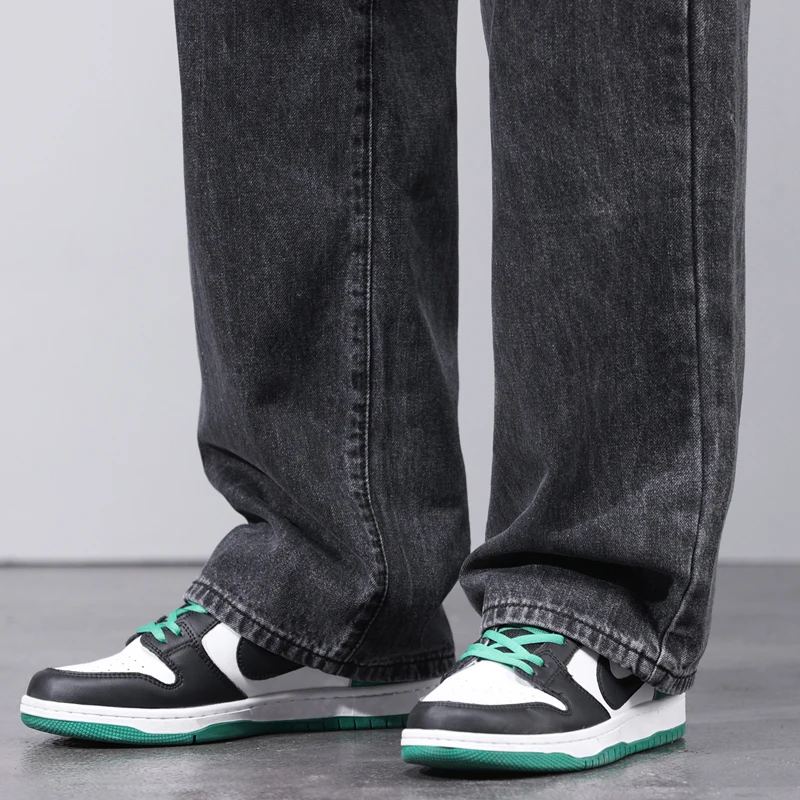Baggy Jeans Männer Breite Bein Hosen Dunkelgrau Streetwear Lose Fit Casual männer Kleidung Denim Hosen Koreanischen Stil Homme Cowboys