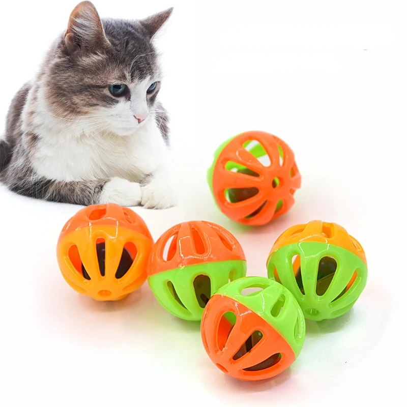 10pcs Plastic vocalization Ball Pet Toy Small Bell Balls Cat Toy Hollow Out Cat Toys For Kitten