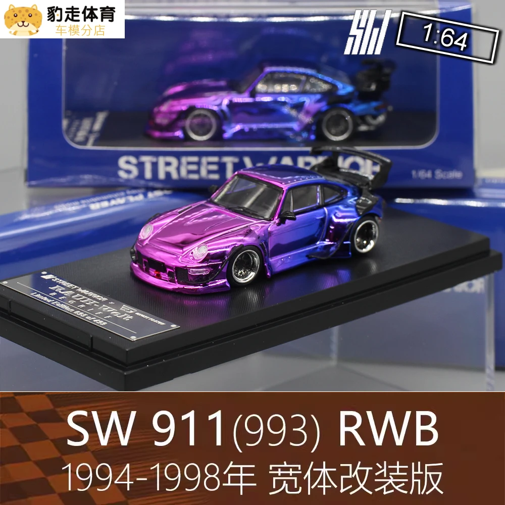 

Уличное оружие SW 1:64 RWB 911 993, Коллекционная модель электромобиля из литого под давлением, подарок для ребенка