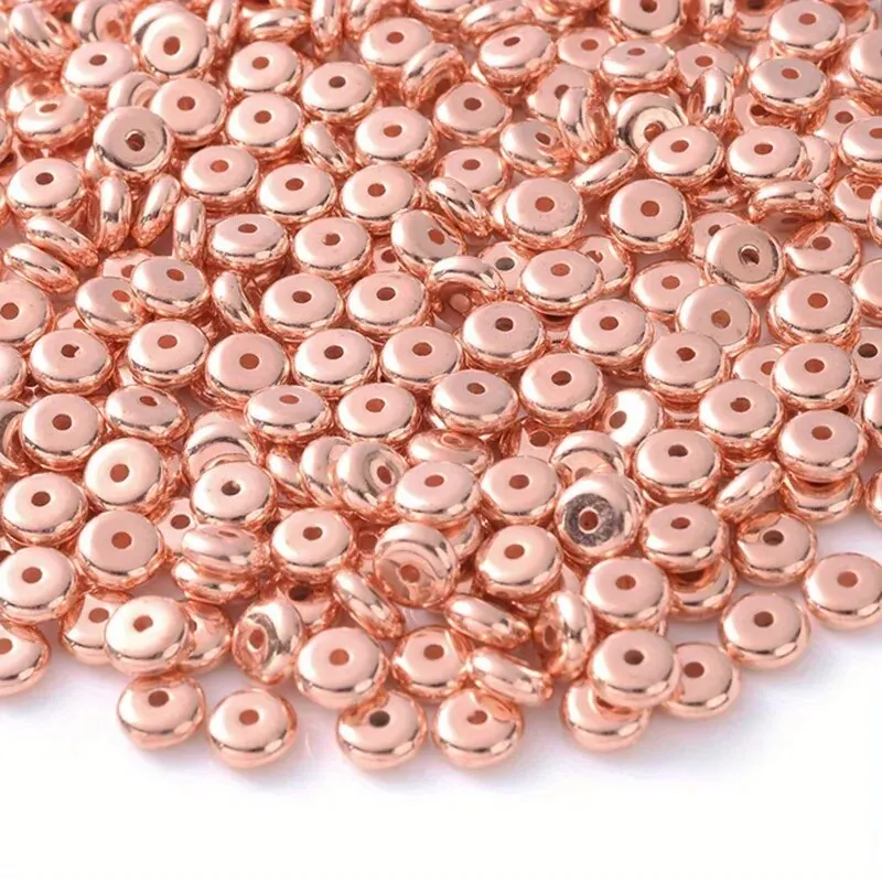 200pcs Mixed Color 6mm CCB Charm Spacer Wheel Bead Oval Flat Round Loose Beads Gold Silver For DIY Jewelry Making Accessories image 5