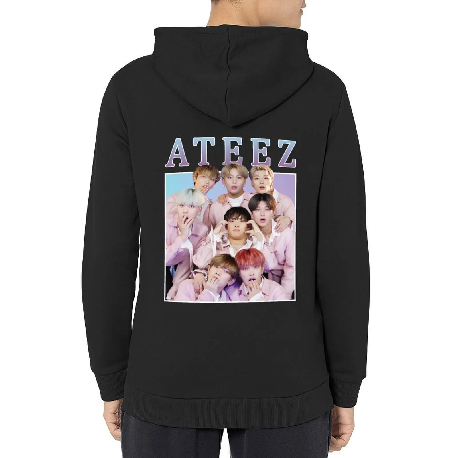 

ATEEZ Cute Vintage Retro Kpop Band Style 90s Hoodie men clothes aesthetic clothing korean style clothes autumn oversized hoodie