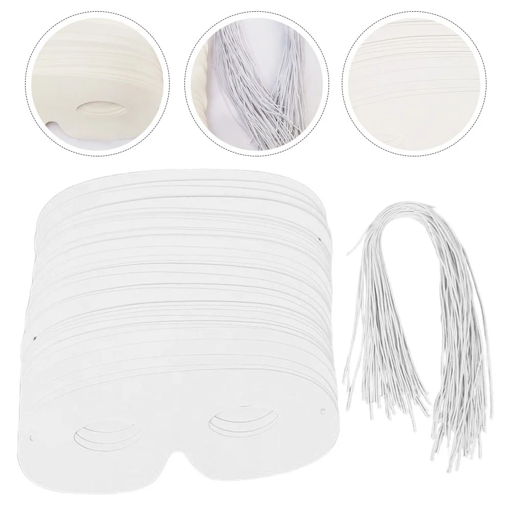

80Pcs White Blank Paper Masks Unpainted DIY Masquerade Masks for Cosplay Party Craft Supplies Costume Accessories