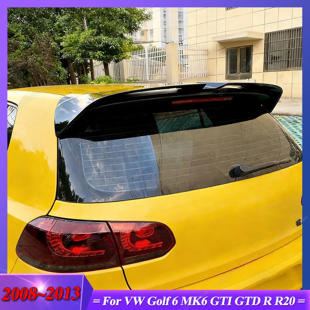 Para Volkswagen VW Golf 6 MK6 GTI GTD R R20 2008-2013 Oettinger estilo alerón de techo trasero alas de labio ABS negro brillante kits de carrocería Tuning
