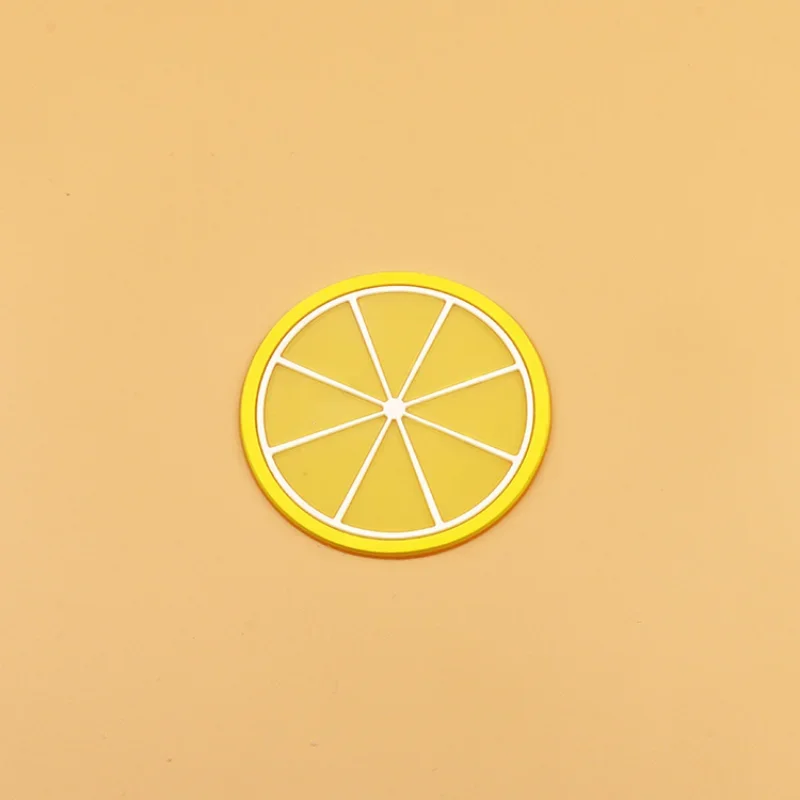 

Lemon Orange Watermelon Coaster Fruit Shape Silicone Cup Pad Slip Insulation Pad Table Decoration Cup Mat Pad