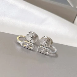 S925 Sterling Silver Classic Luxury Jewelry Women's Diamond Circle Earrings. Exquisite Gifts