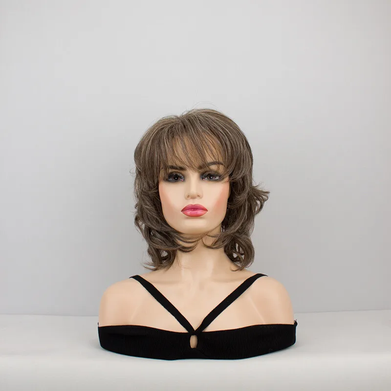 

Women Wig Long Curly Wig Hair Full Wig Party Wig Ladies Dark Brown Wig+Wig Cap