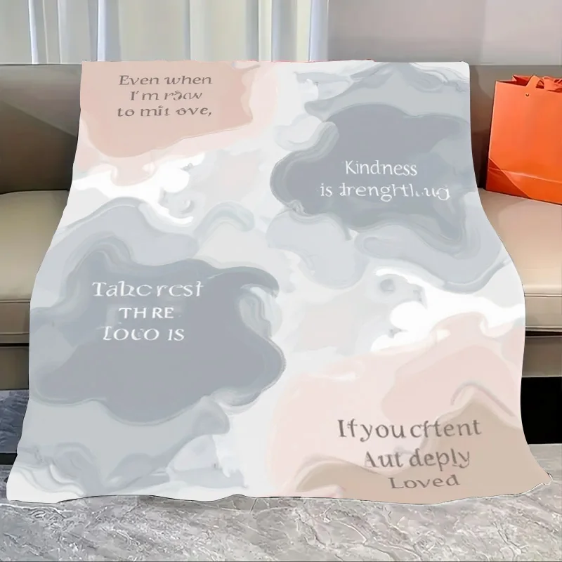 

Flannel Blanket-Soft Lightweight All-season Soft Cozy Baby Blanket with Inspirational Quotes and Abstract Design