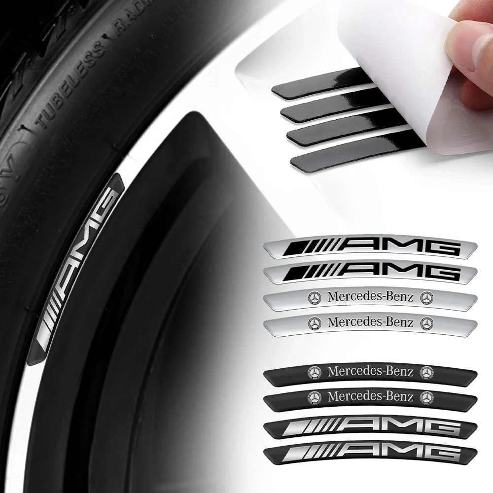 

4PCS 4MATIC Emblem Styling Car Wheel Hub Rim Sticker For Mercedes Benz AMG W247 A B C S Class E GLA Tire Decor Decal Accessories