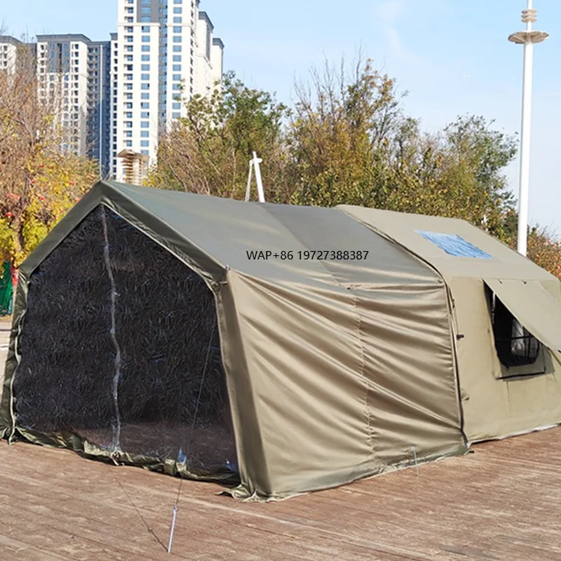 8㎡ Four-season Inflatable Camping Tent Set with Air Column Support 8㎡ Waterproof Windproof Extended Area TC Cotton