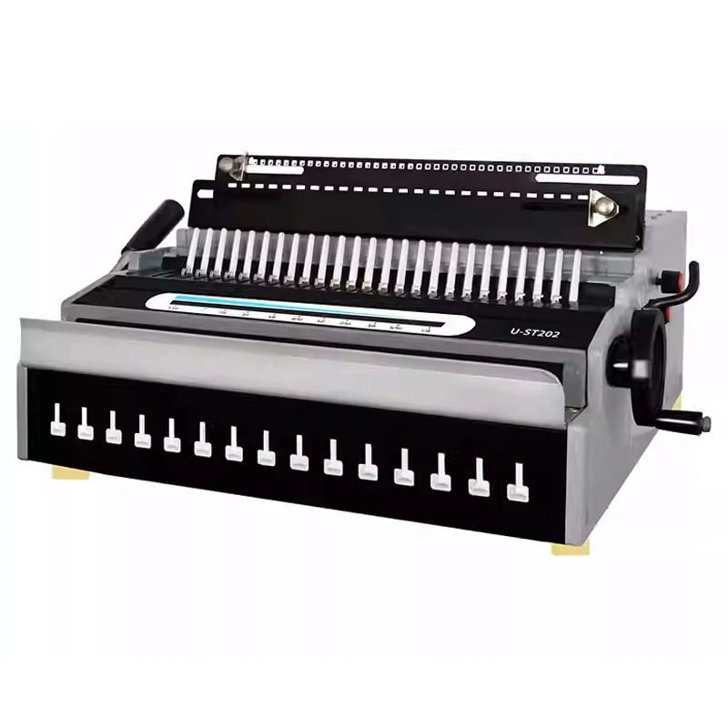 U-ST20 Iron and rubber ring comb binding machine Double line calendar Contract and tender document punching binding machine