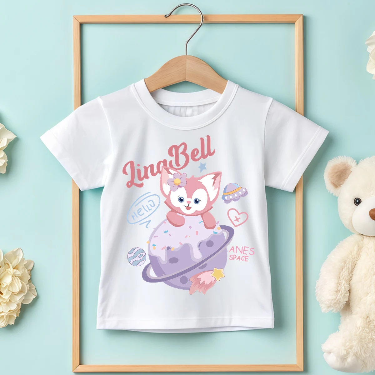 

LinaBell Ice Cream Planet Pure Cotton Children’s Base Clothe Boy/Girl Comfortable T-shirt Outdoor O-neck Short Sleeve T-shirt