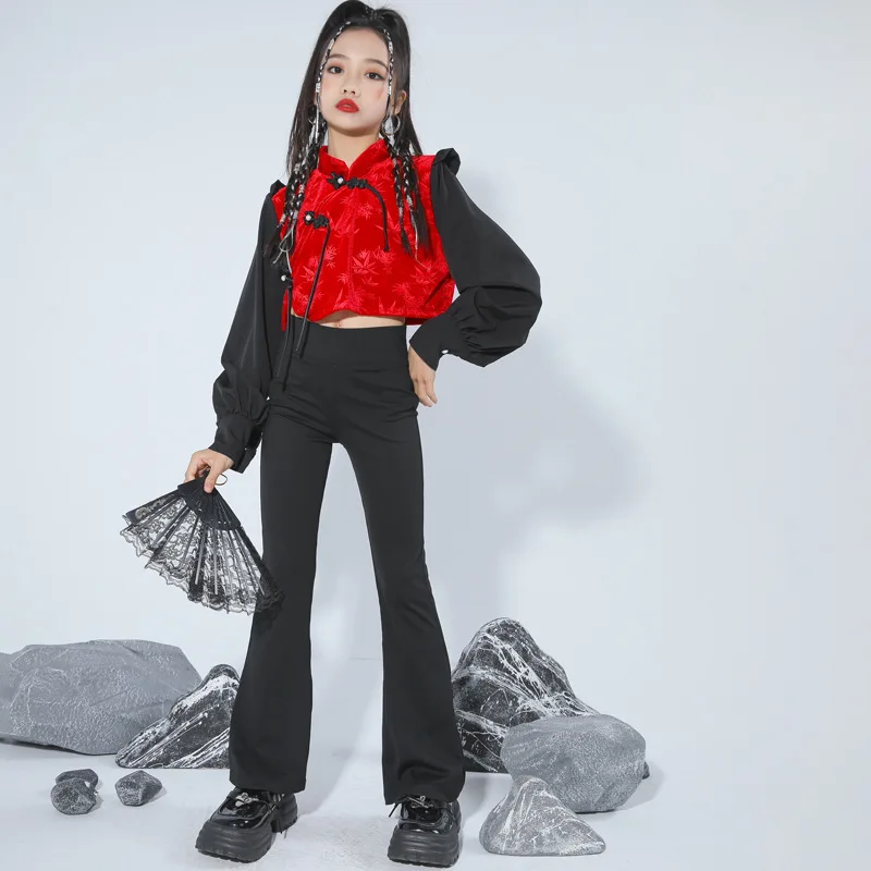 Kinderkostüme im chinesischen Stil, klassischer Tanz, Straßentanzkostüme für Kinder, Jazzkleidung für Mädchen
