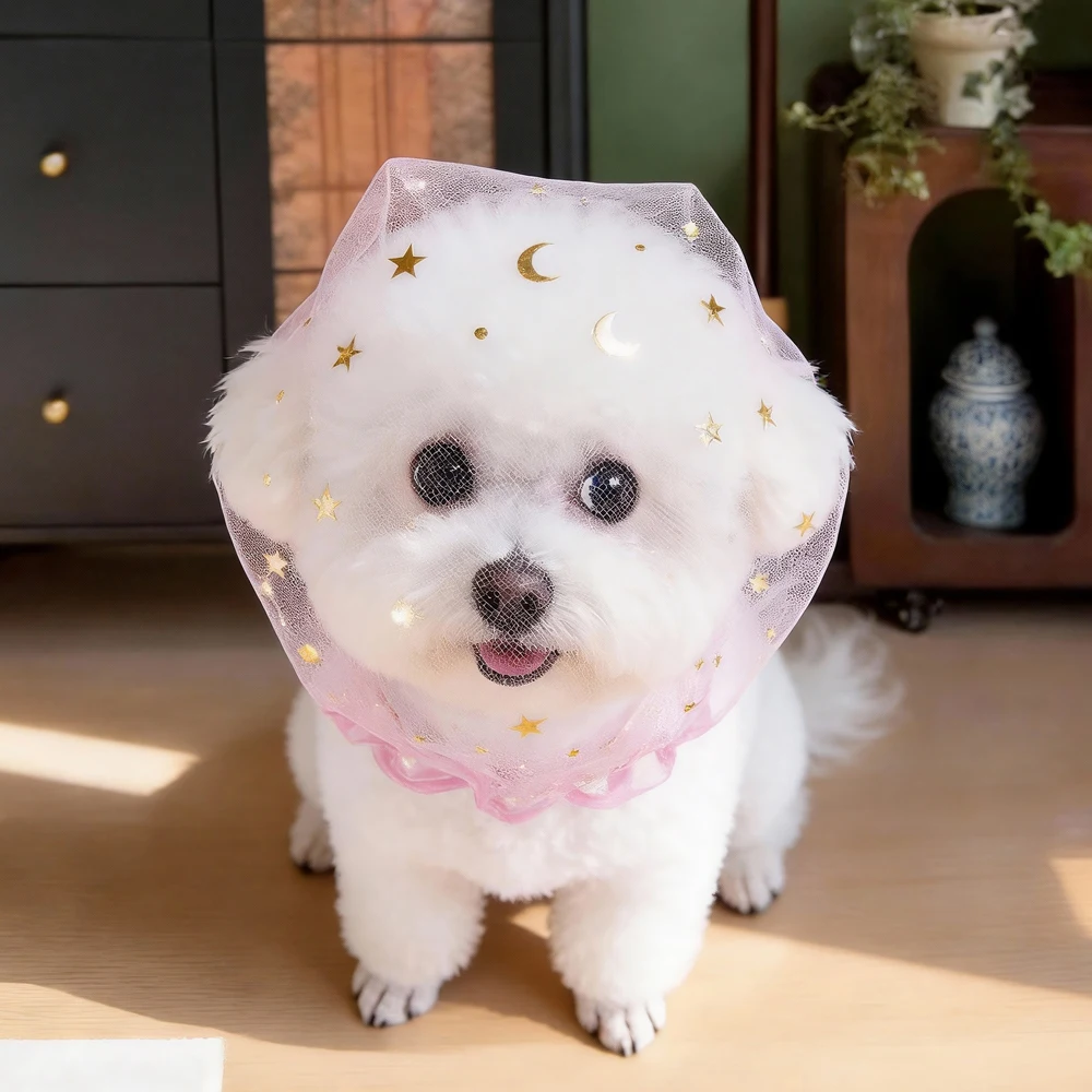 Pet Veil Prevent Random Eating Hood Out Walking Comfortable Breathable Convenient Cute Anti Bite Net Cover Pet Supplies