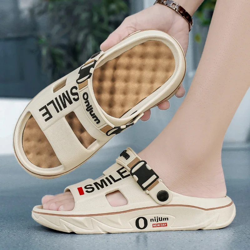 2025 New Men's Massage Slippers Indoor Outdoor Sandals Beach Comfortable Soft Slides Clogs Casual Shoes Men Women Home Slippers image 6