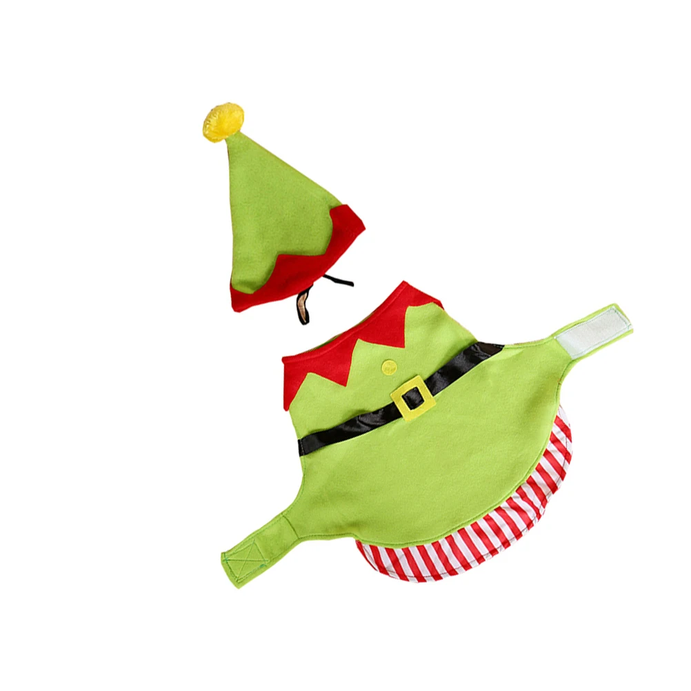 

2 Pcs Pet Clothes Small Dog Christmas Outfits Costume Party Clothing Coat and Hat Puppy Apparels