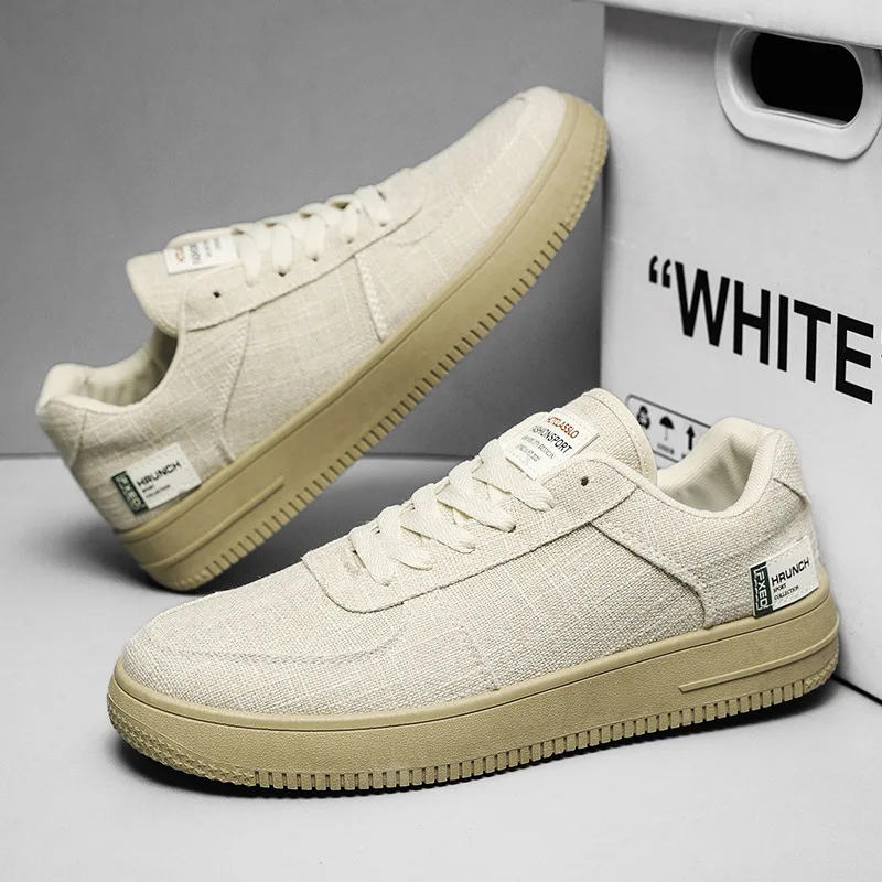 

Classic Men's Casual Shoes Summer Lightweight Breathable Platform Shoe Comfortable Non-slip Sneakers Designer Linen Canvas Shoes