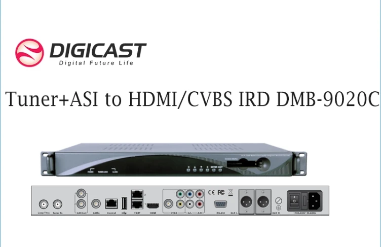 1U Rack Mounted HDM I CVBS Video Decoder DVBSS2 DVB C ASI Digital Video Decoder