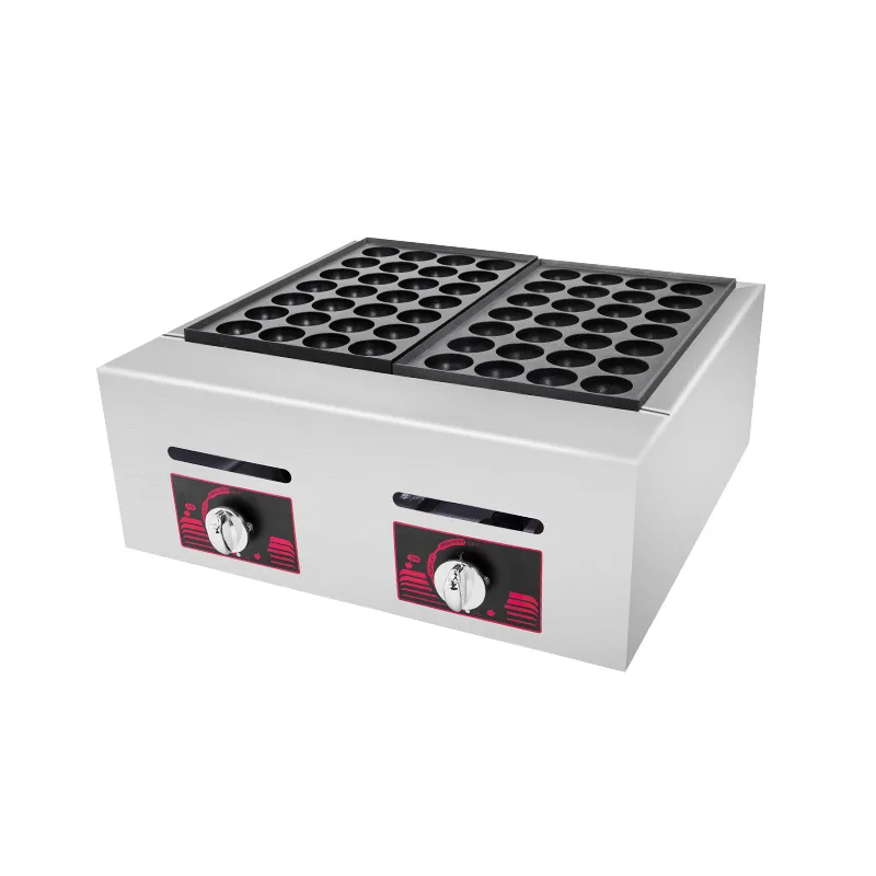 Commercial Countertop Takoyaki Machine Dual Plate Gas Octopus Ball Maker Snack Equipment