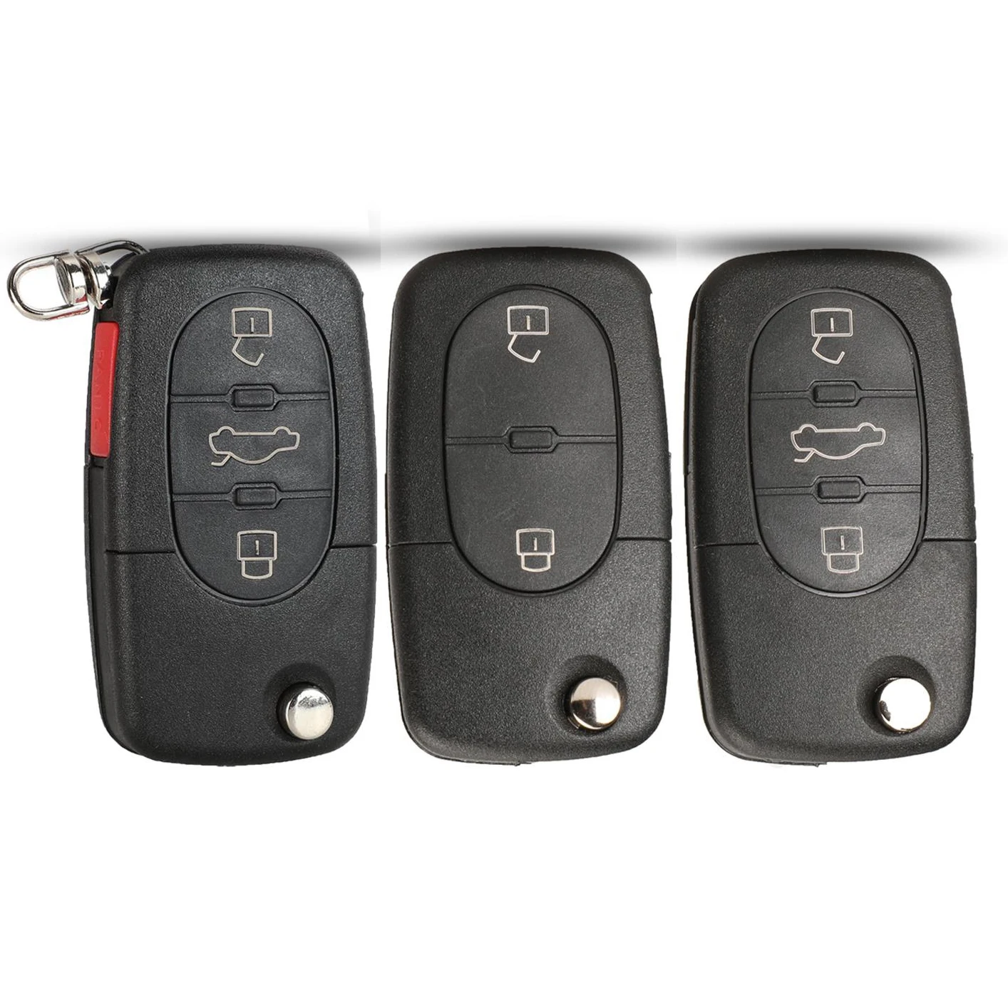 jingyuqin Neues Fernbedienungs-Faltbares Autoschlüsselgehäuse für Volkswagen VW Jetta Golf Passat Beetle Skoda Seat Polo B5 Schlüsselhülle Schlüsselanhänger