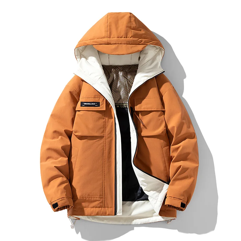 Winter 90% White Duck Down Jacket 2024 New Men's Fleece-lined Thickened Travel Mountaineering Jacket Multi-Pocket Work Jacket