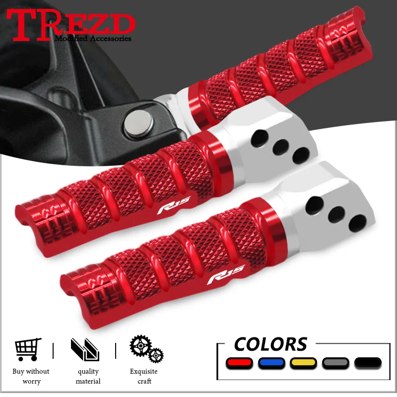 

New Footrests Pedals For YAMAHA YZF-R25 R25 15-24 YZF-R15 R15 V3 17-24 Motorcycle CNC Rear Passenger Footpeg Accessories r15 r25