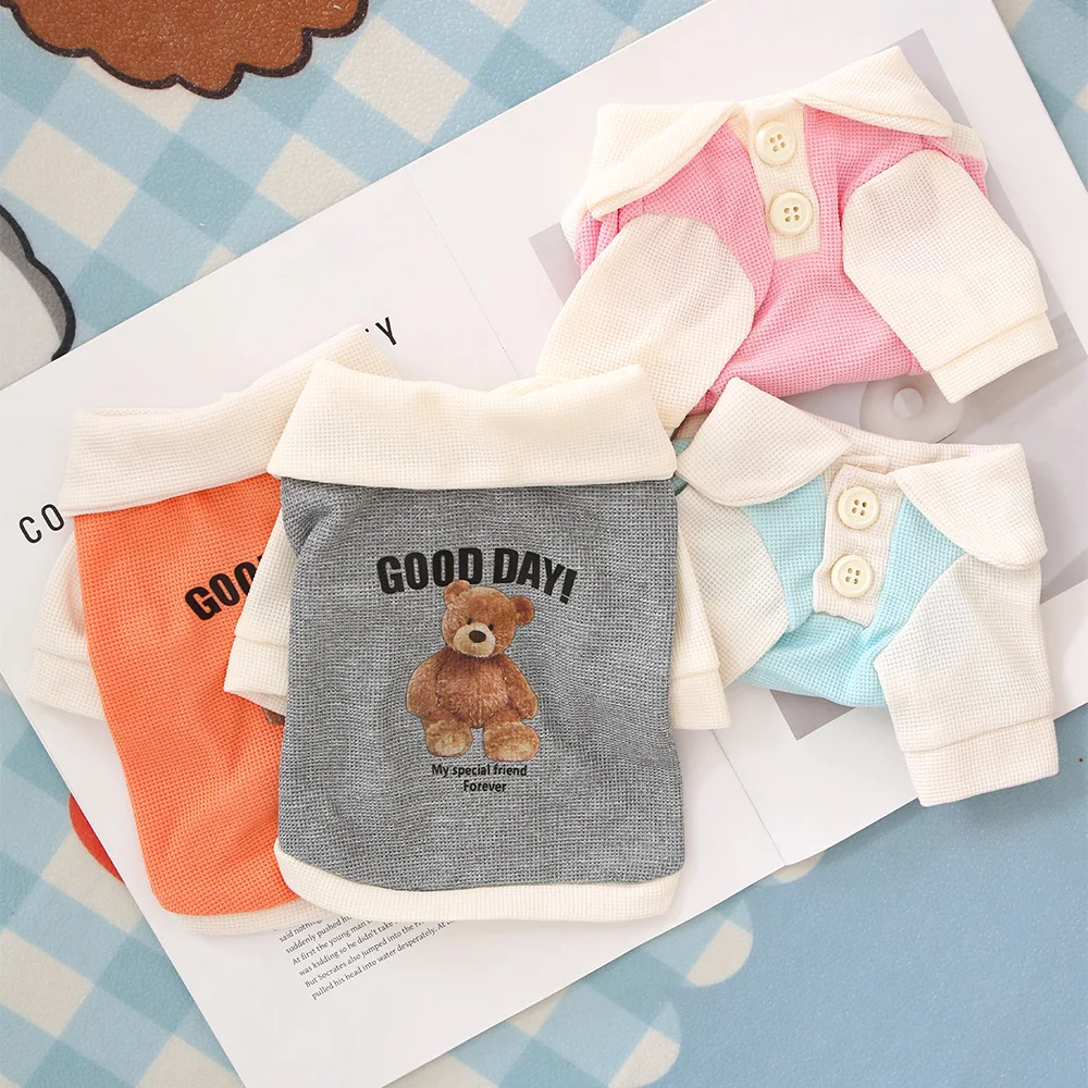 Frühling und Herbst original Katze und Hund spezielle Kleidung dünne, atmungsaktive Teddybär niedlichen Polos hirt Kleidung super süß und Stylis