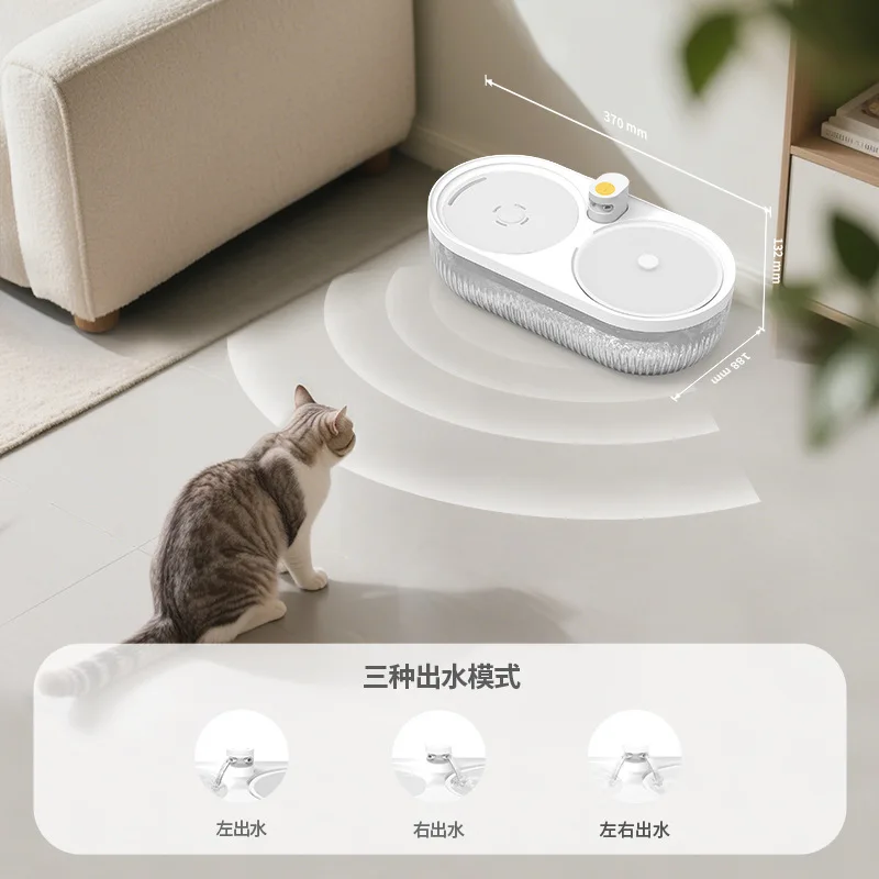 Dispensador de agua con filtro para perros y gatos, doble cuenco - imagen 5