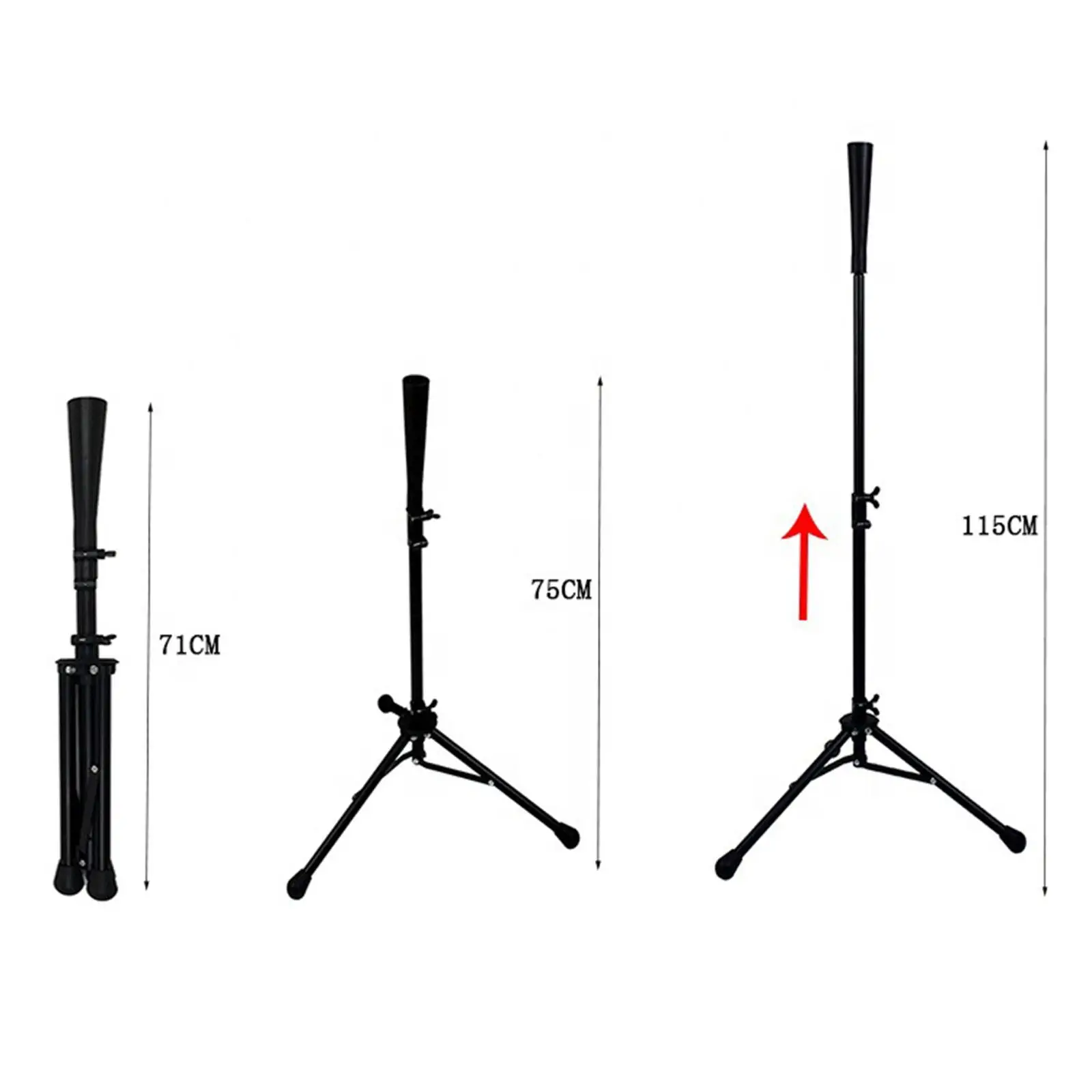 Baseball Batting Tee Softball Tee Tripod Stand Base Portable Height Adjustable Baseball Hitting Tee Teeball Tee for Beginners