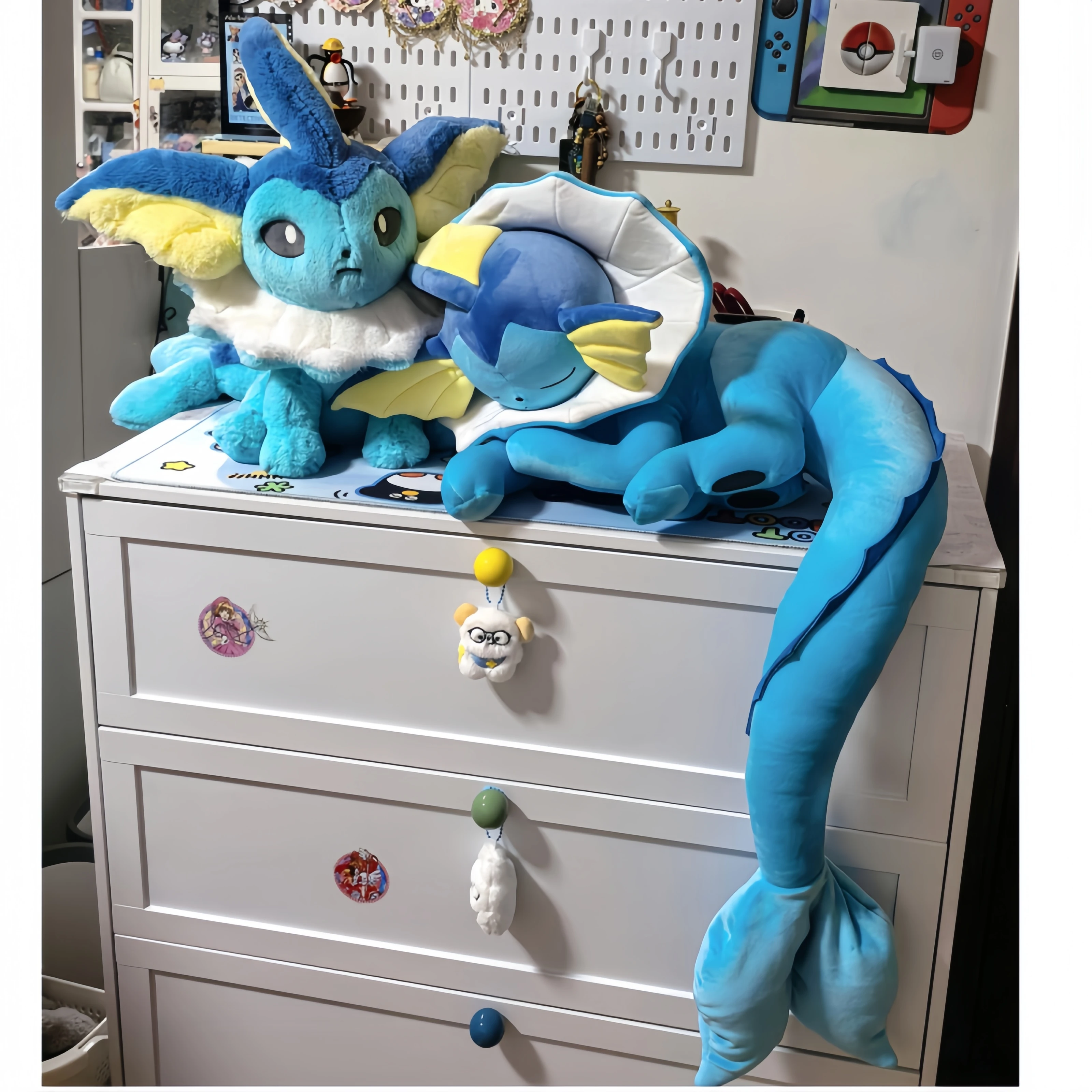 

Big Size 50cm Vaporeon Plush Toys Aquali Doll Cute Ornament Stuffed Plushie Pillow Pokémon Gift for Children