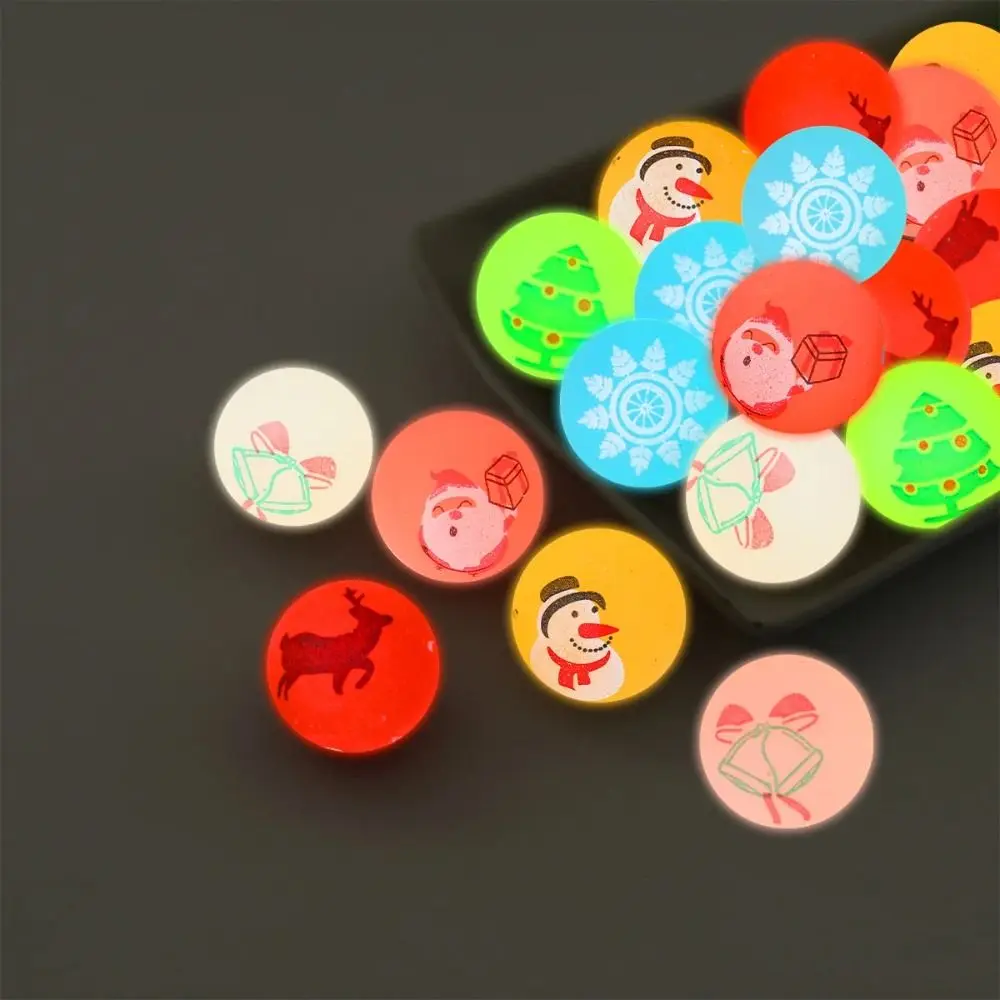 10 unids/set que brilla en la oscuridad, pelota elástica de Navidad, juguetes de Navidad, pelota de salto sólida, pelota hinchable luminosa, pelota elástica aleatoria