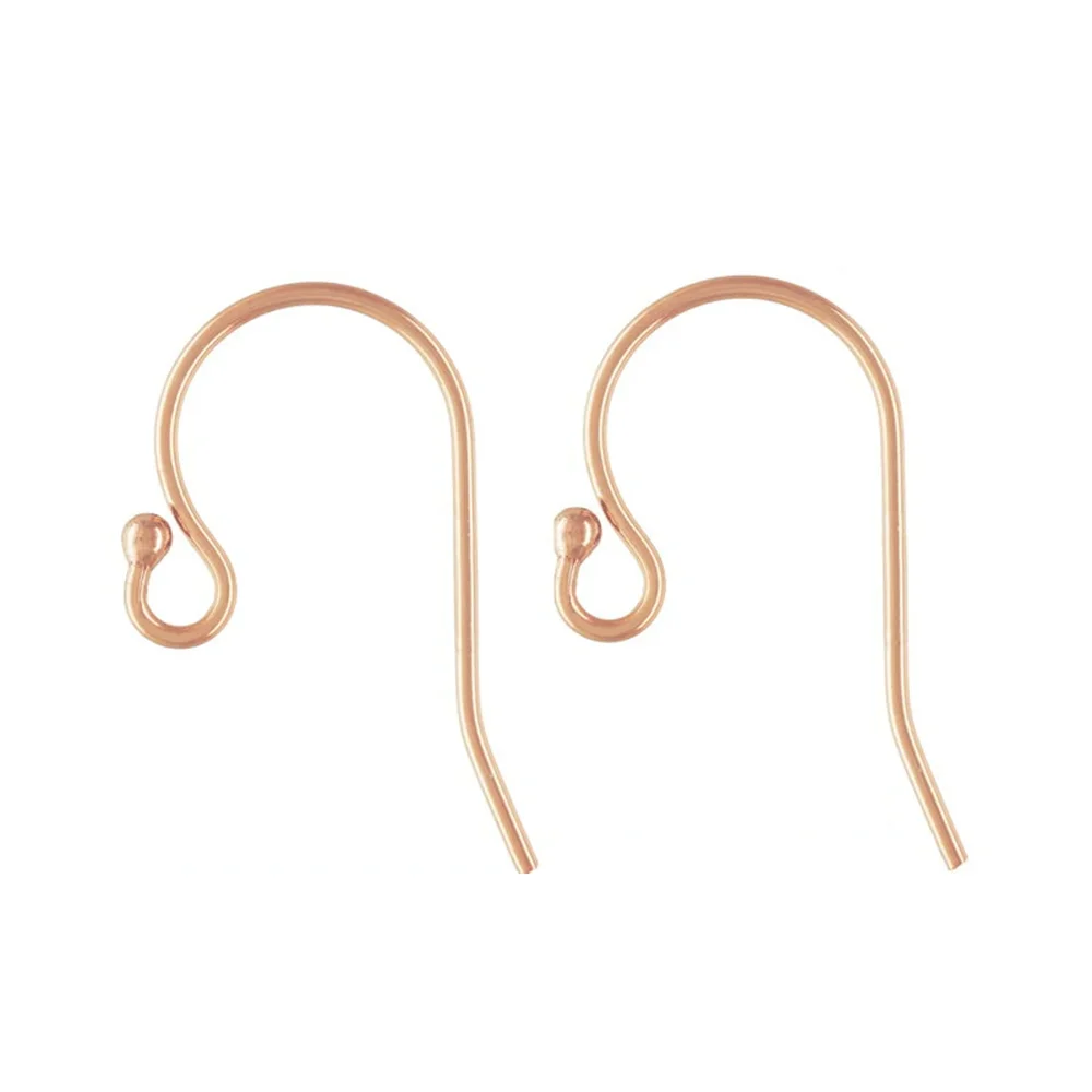 

4prs 14K Rose Gold Filled Ball End Ear Wires Earring Hooks for Jewelry Making