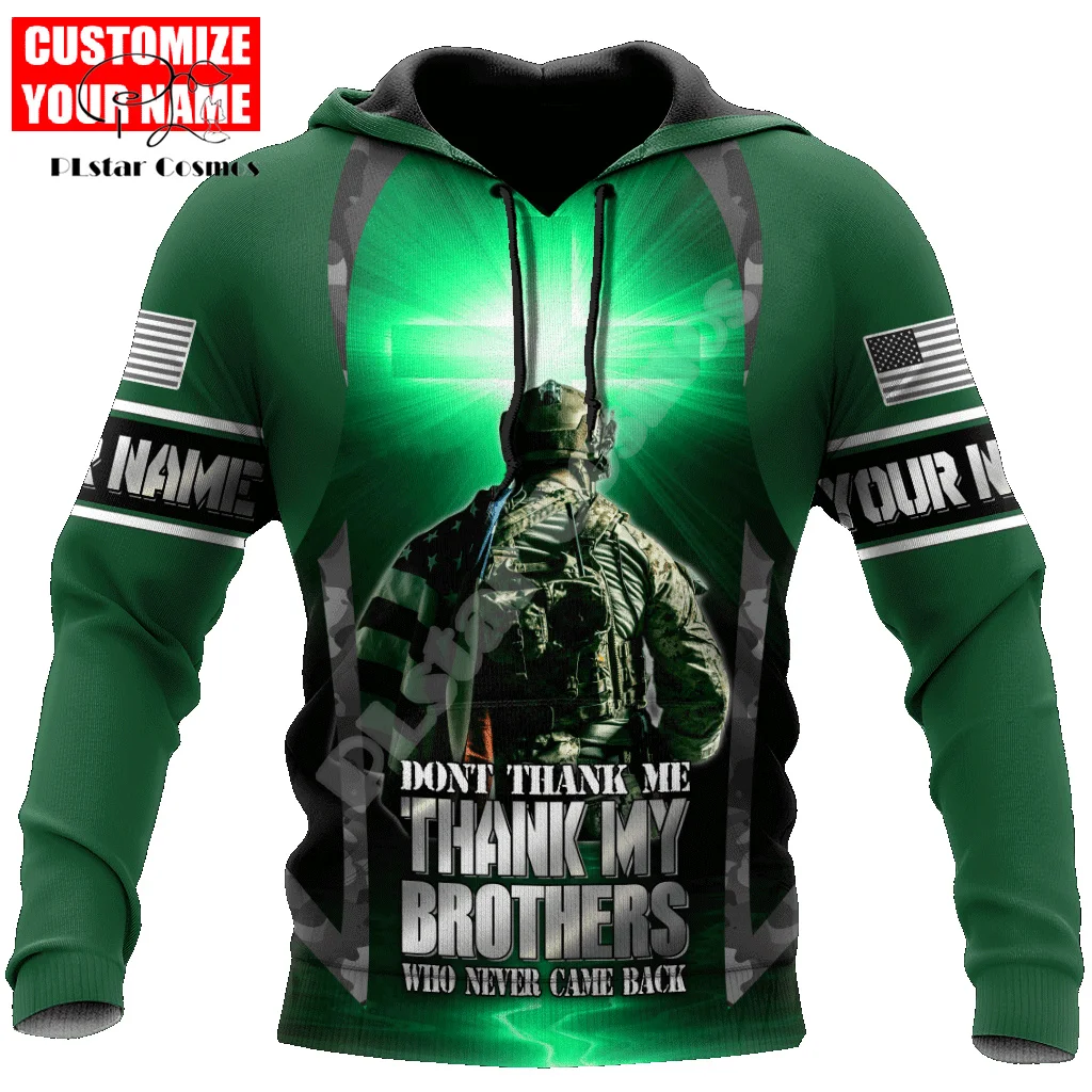 Custom Name Army Military Veteran Soldier Camo Eagle Long Sleeves Tracksuit 3DPrint Pullover Streetwear Casual Jacket Hoodies 20