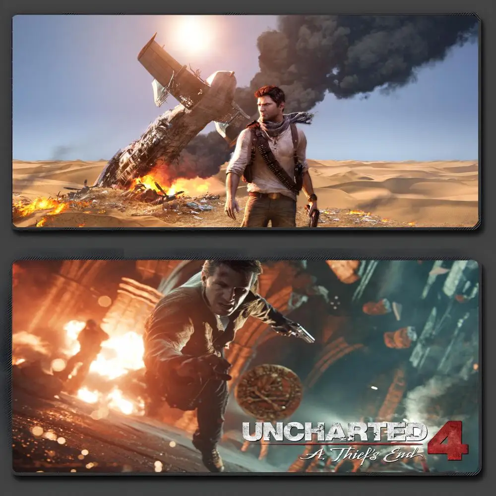 U-Uncharted 4 The Lost LegacyS Mouse Pad Large Anti-Slip Rubber Gaming MousePad Durable Desk Pad Thick Seam Edge Suitable For Of