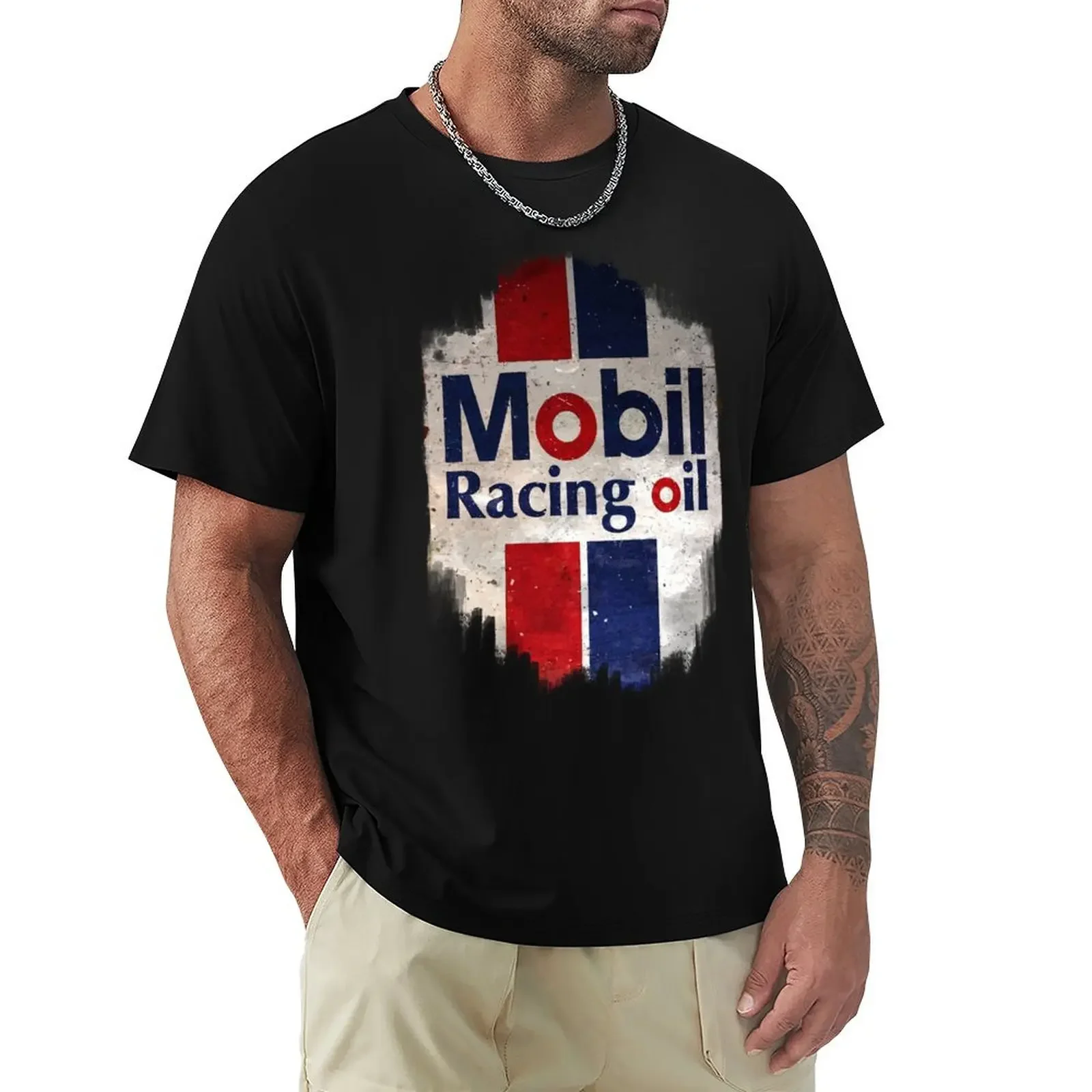 Mobil racing oil vintage sign T-Shirt shirts graphic custom shirt oversized oversized t shirt men