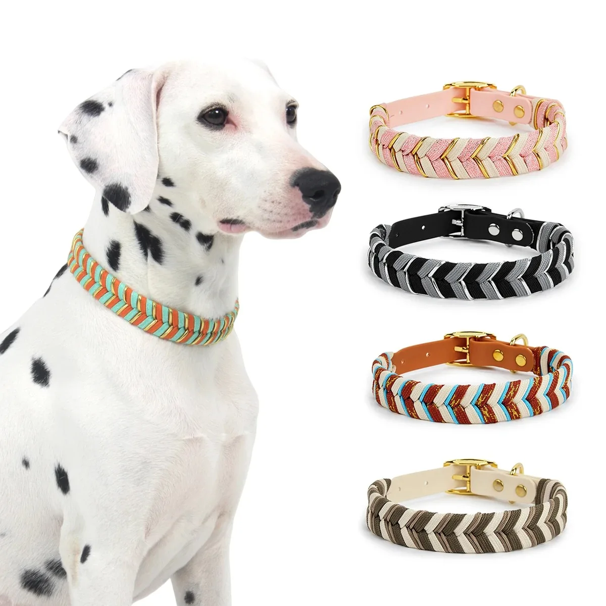 

1PC Dog Collar Pet Supplies Handmade Fashion Colorful Design Cat Neck Ring for Outdoor Walking Dog Collar Adjustable Collar개 목걸이