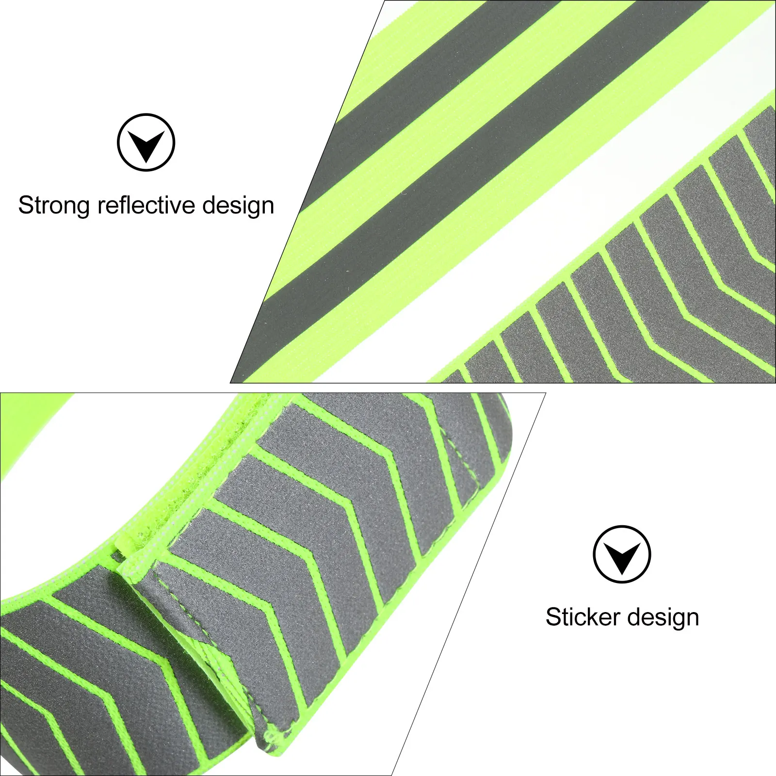 

4pcs Reflective Warning Tape Night Riding Band Safety Wristband Running Strap High Quality Polyester for Outdoor Camping Hiking
