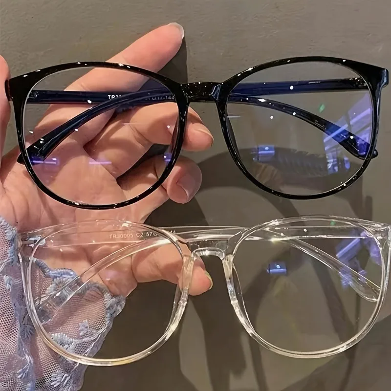 1 Stück/2 Stück klassische Vollformat-Brille, ovales Design, transparente Gläser, leichtes und modisches Accessoire