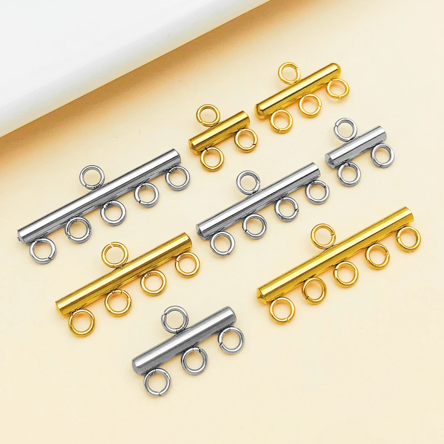 5pcs Stainless Steel Porous Connection Buckle Pendant Jewelry Making DIY Earrings Charms for Jewelry Bracelets Necklace