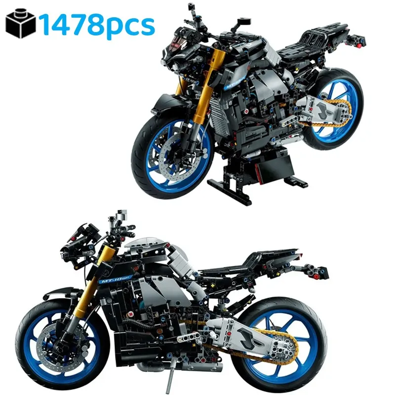 Technical Motorcycle Yamahased MT-10 SP Moc 42159 Building Blocks Bricks Locomotive Model Mechanical Group Assembly Toy Kid Gift