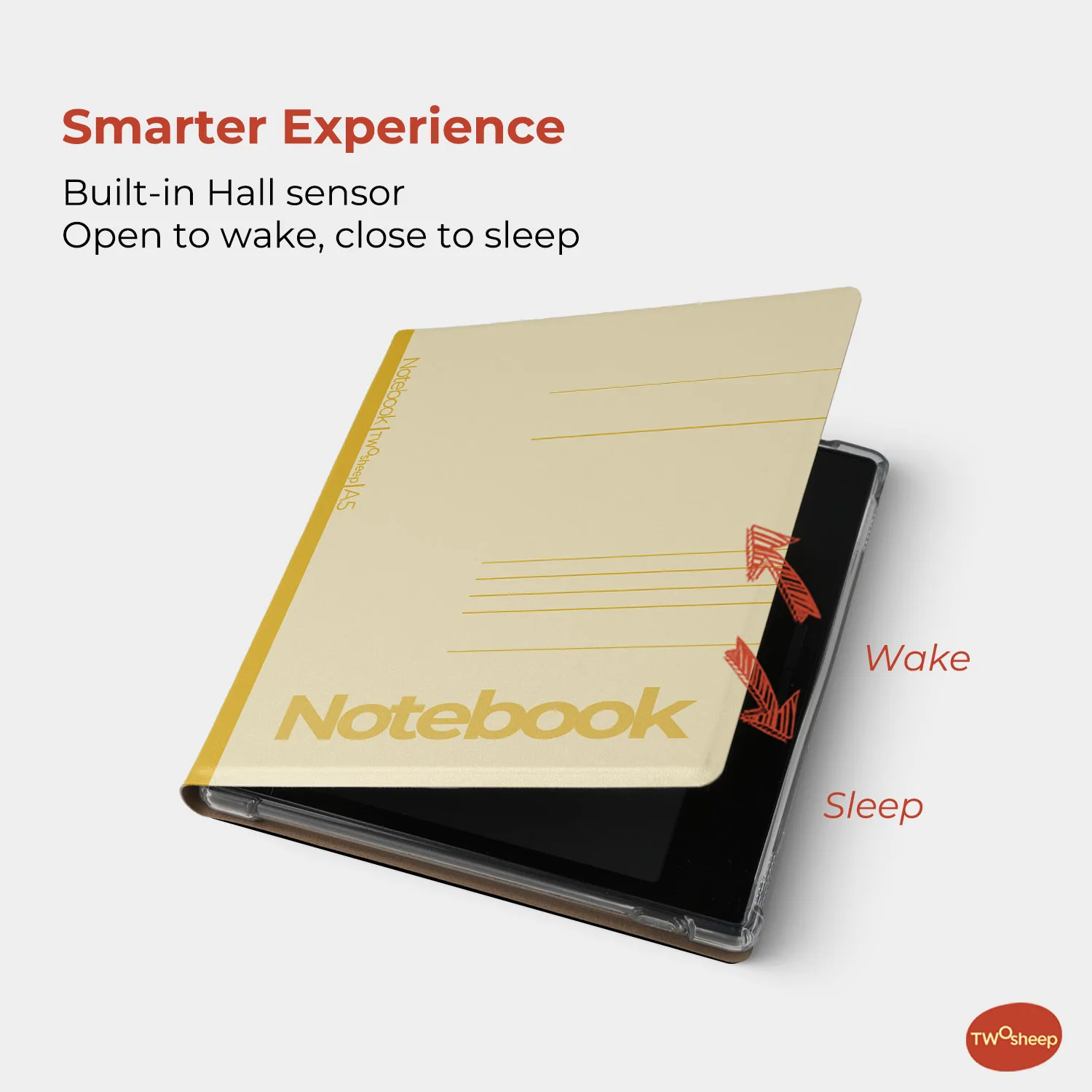 twosheep Campus Abnehmbare magnetische Hülle passend für Boox Go7 Go Color7 GenII GenI Leaf3 Leaf3c Leaf2 7" Auto-Sleep-Shell-Cover – Detail 6