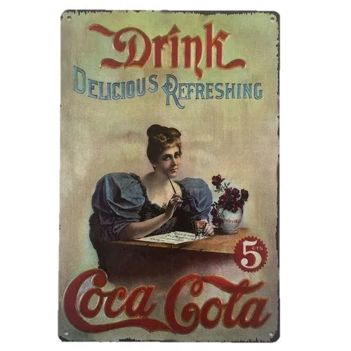Drink Delicious Refreshing Tin Sign Coke 30cmx20cm --Tin Sign