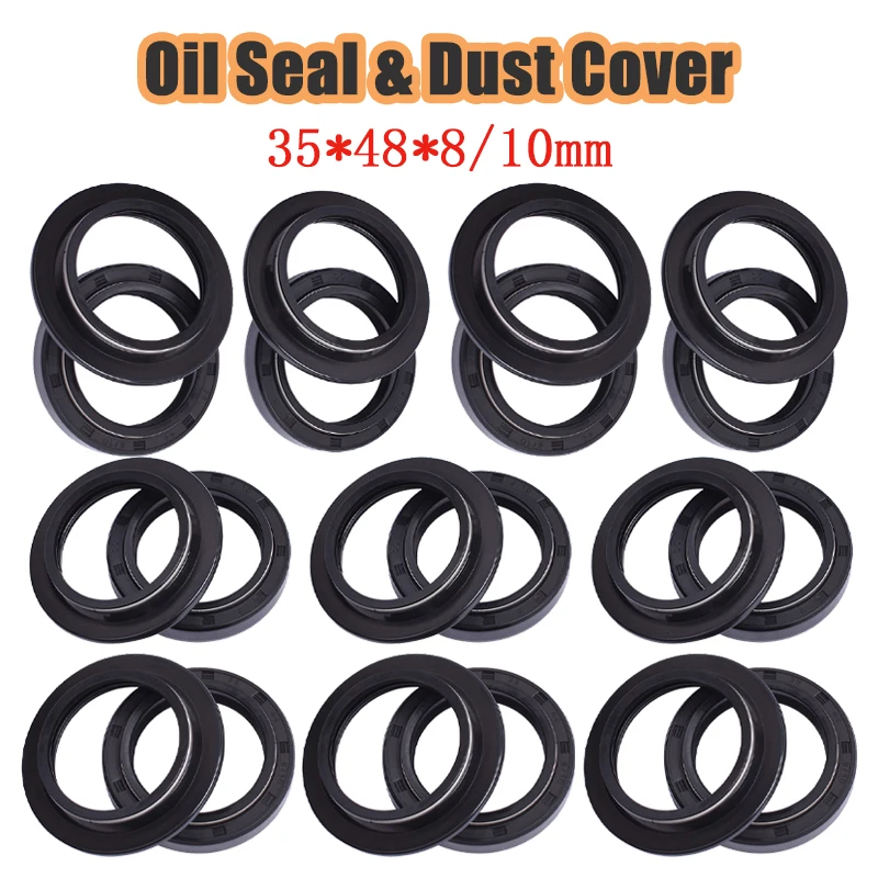 

35x48x8/10 35 48 8 10 Motorcycle Front Shock Fork Damper Oil Seal Dust Cover Double Spring Seal 35*48*8/10 NBR Material