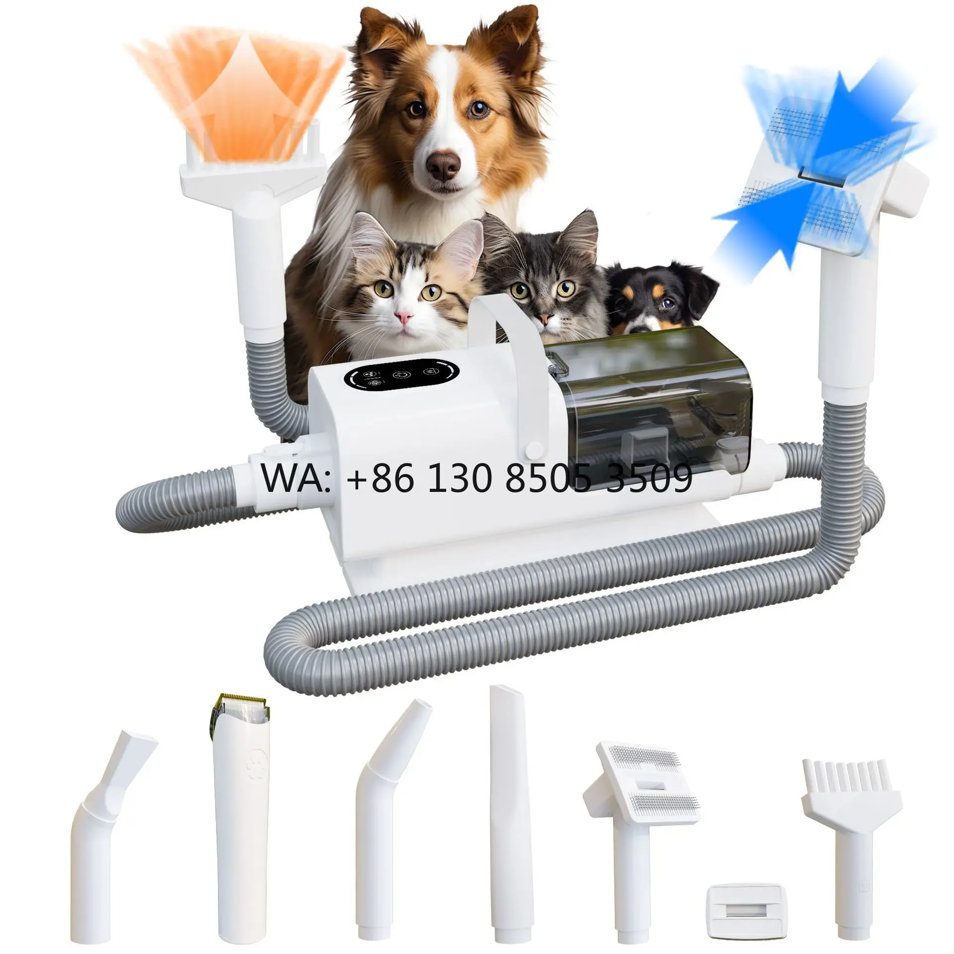 

Multifunctional Pet Grooming Vacuum 8 in 1 Dog Hair Dryer Blower Vacuum Clipper Trimmer