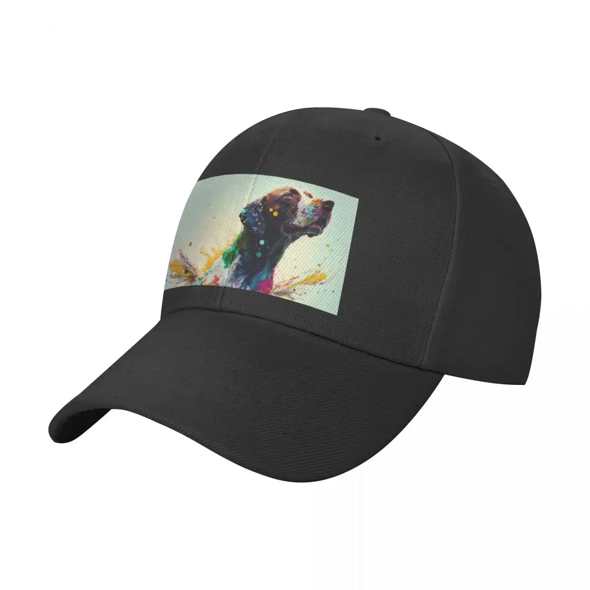 German Pointer Dog Synesthetic Splash Painting Baseball Cap Luxury Brand Hat Luxury Brand Women Caps Men's