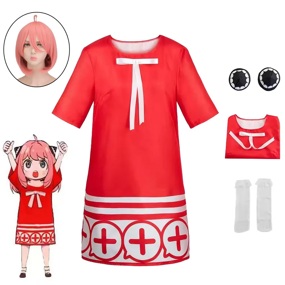 

Anime Anya Forger Cosplay Costume Spy Family Adult Girls Clothing Set Anya Women Girls Dress Halloween Party Gift